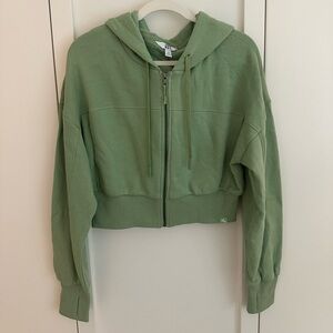 Green Cropped Hoodie